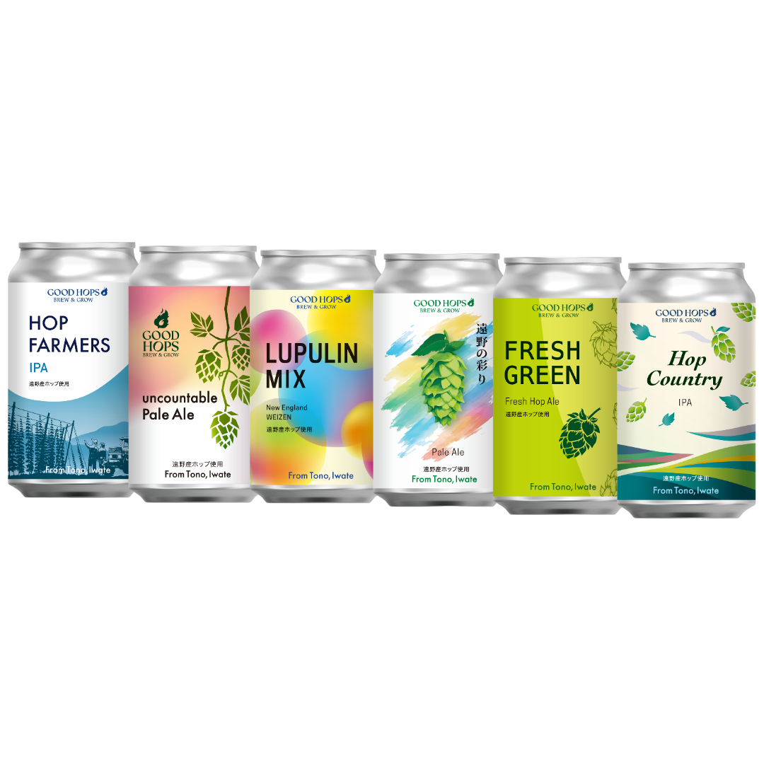 MIXパック(Hop Country/FRESH GREEN/遠野の彩り/LUPULIN MIX/uncountable Pale Ale/HOP FARMERS IPA 全6本)
